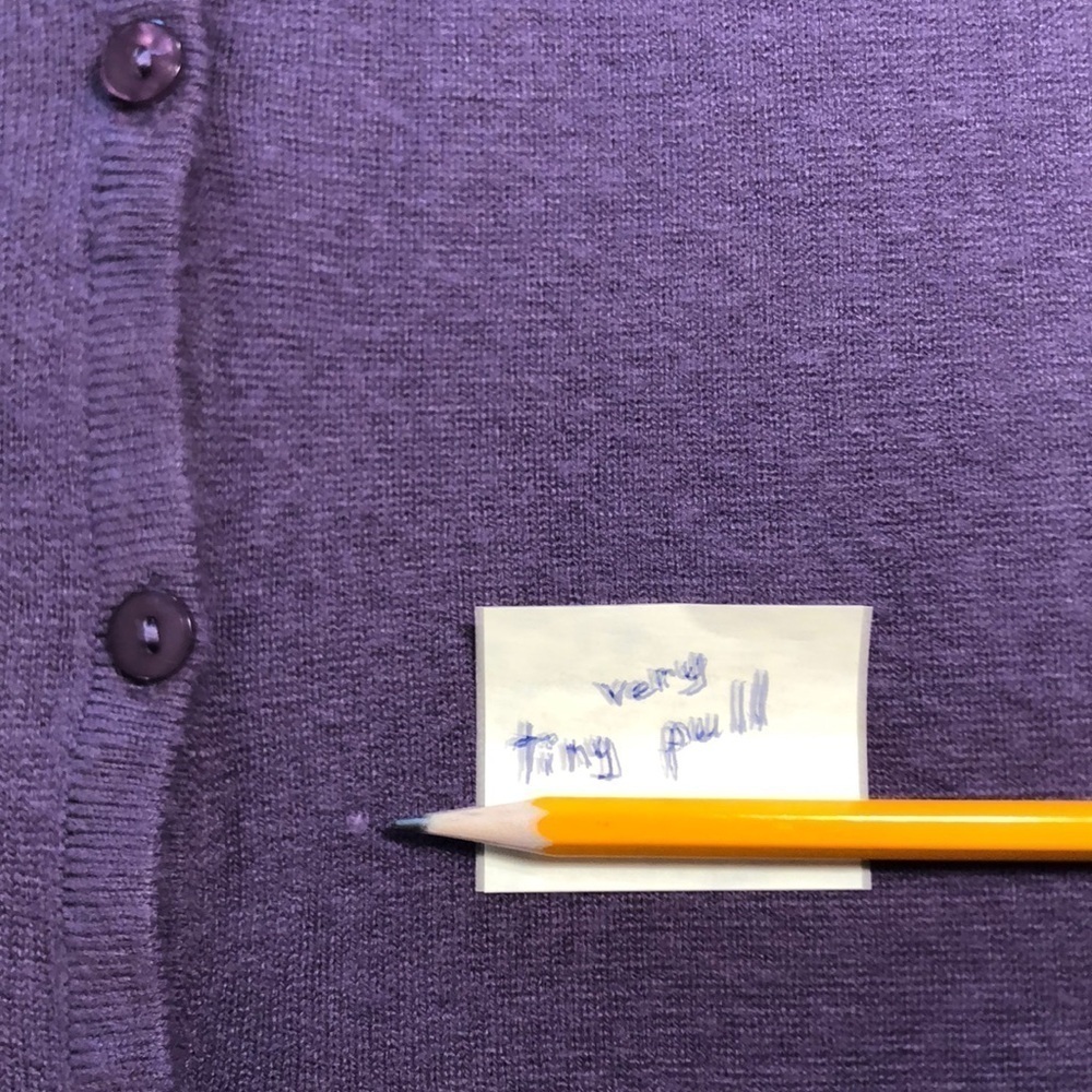 Vintage Kathie Lee Lavender Sz L Pit to Pit 22 3/4” Cardigan Sweater Acylic Soft - Picture 13 of 15